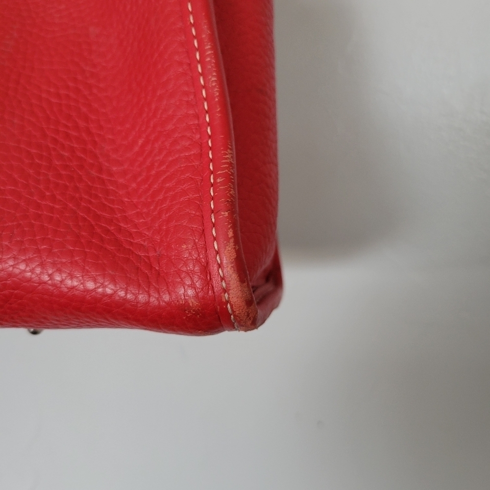 Dooney & Bourke Red Pebbled Leather Tote Bag Crossbody Purse Wallet - Picture 5 of 12